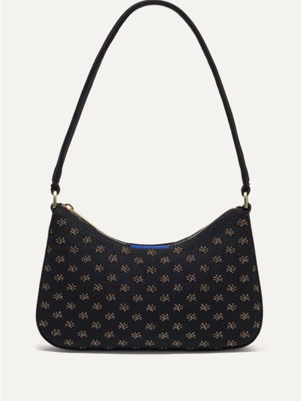 Rothy's Black Shoulder Bag with Gold Accent Pattern